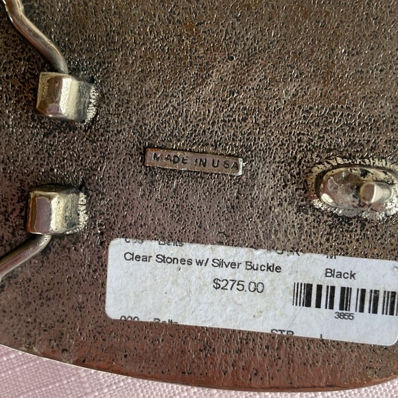 STREETS AHEAD SWAROVSKI CRYSTAL BELT WITH BLACKENED EMBOSSED WESTERN BUCKLE - Picture 6 of 7